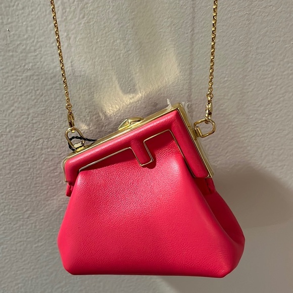 SALE!! Fendi FF First logo classic mini nano crossbody charm bag NWT - Picture 3 of 9